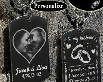 Personalized First anniversary gift for husband or wife | 2nd anniversary gifts for men | Necklace or key chain