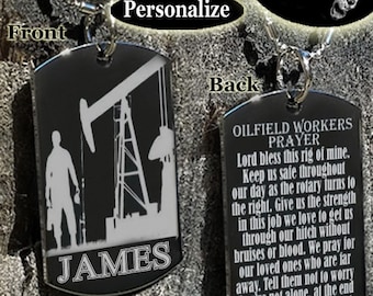 Oilfield workers prayer, Oilfield, Oilfield wife, Oilfield worker, Oilfield worker gift, Oilfield daddy, Oilfield family, Oilfield Necklace