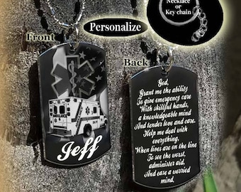 Paramedic, EMT prayer, Paramedic prayer, Canada,  Paramedics, Paramedic Grad, Paramedic gift, EMT Graduation, dog tag, Necklace or Keychain