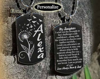 My Daughter, My Wish for you, Daughter, Daughter gift, From mom and dad, Personalized daughter gift, Dog tag, key chain, necklace