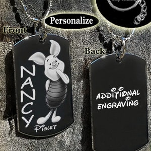 Personalized, Piglet, Piglet gift, Piglet lover gift, Pooh and Piglet, Piglet Jewelry, Tigger Piglet, Eeyore Piglet, Necklace or Keychain