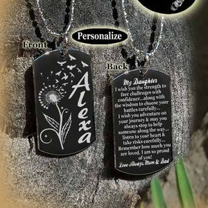 My Daughter, My Wish for you, Daughter, Daughter gift, From mom and dad, Personalized daughter gift, Dog tag, key chain, necklace