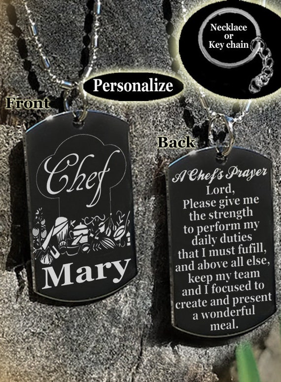Personalized dogtag cook necklace gift for chef chef necklace