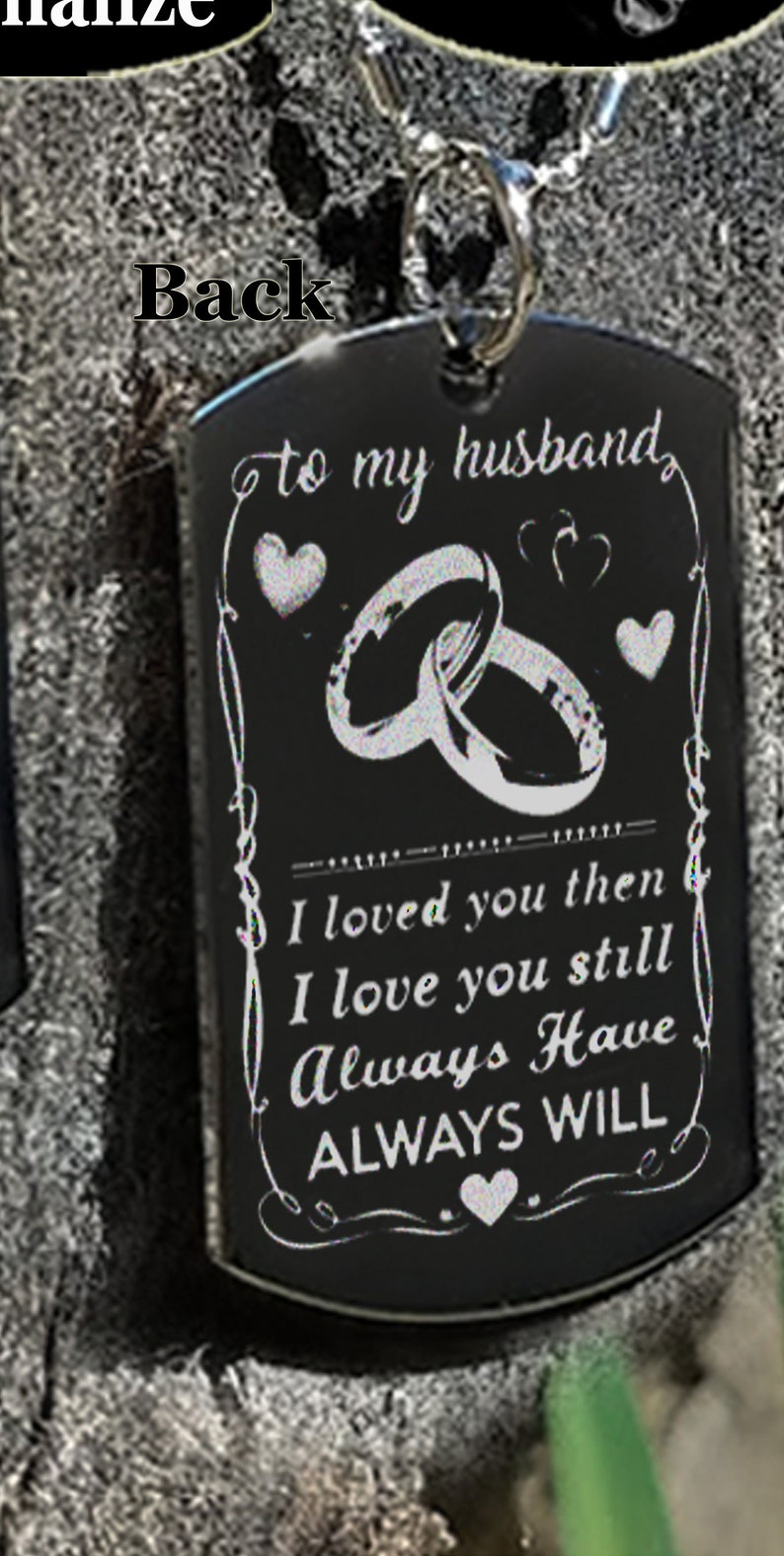 Personalized First anniversary gift for husband or wife Necklace or key chain 2nd anniversary gifts for men