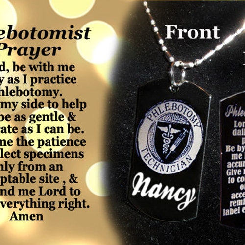 Phlebotomist Gift Lab Tech Gift Personalized Necklace or Etsy