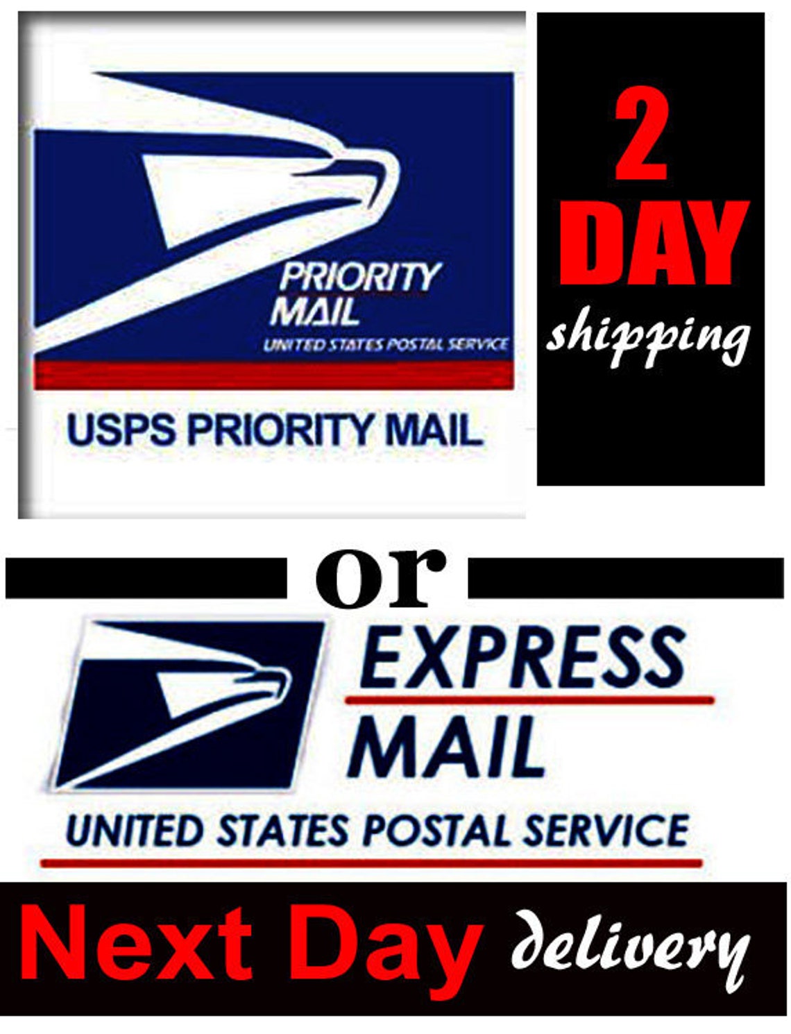 Priority 2 Day Shipping or Express Next Day Delivery Etsy