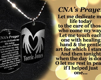 cna's prayer, cna gifts, gift for cna, cna graduation, cna graduation gift, cna appreciation, cna, Necklace or Key chain, Custom cna gift