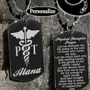 Physical Therapist gift necklace or key chain, Therapist gift, Gifts for therapists, therapist grad, personalized gift