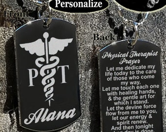 Physical Therapist gift necklace or key chain, Therapist gift, Gifts for therapists, therapist grad, personalized gift