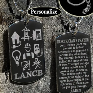 Electrician gift necklace or key chain | Electrician dad | Electrician prayer | Gifts for electrician | Electrician's son