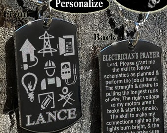 Electrician gift necklace or key chain | Electrician dad | Electrician prayer | Gifts for electrician | Electrician's son