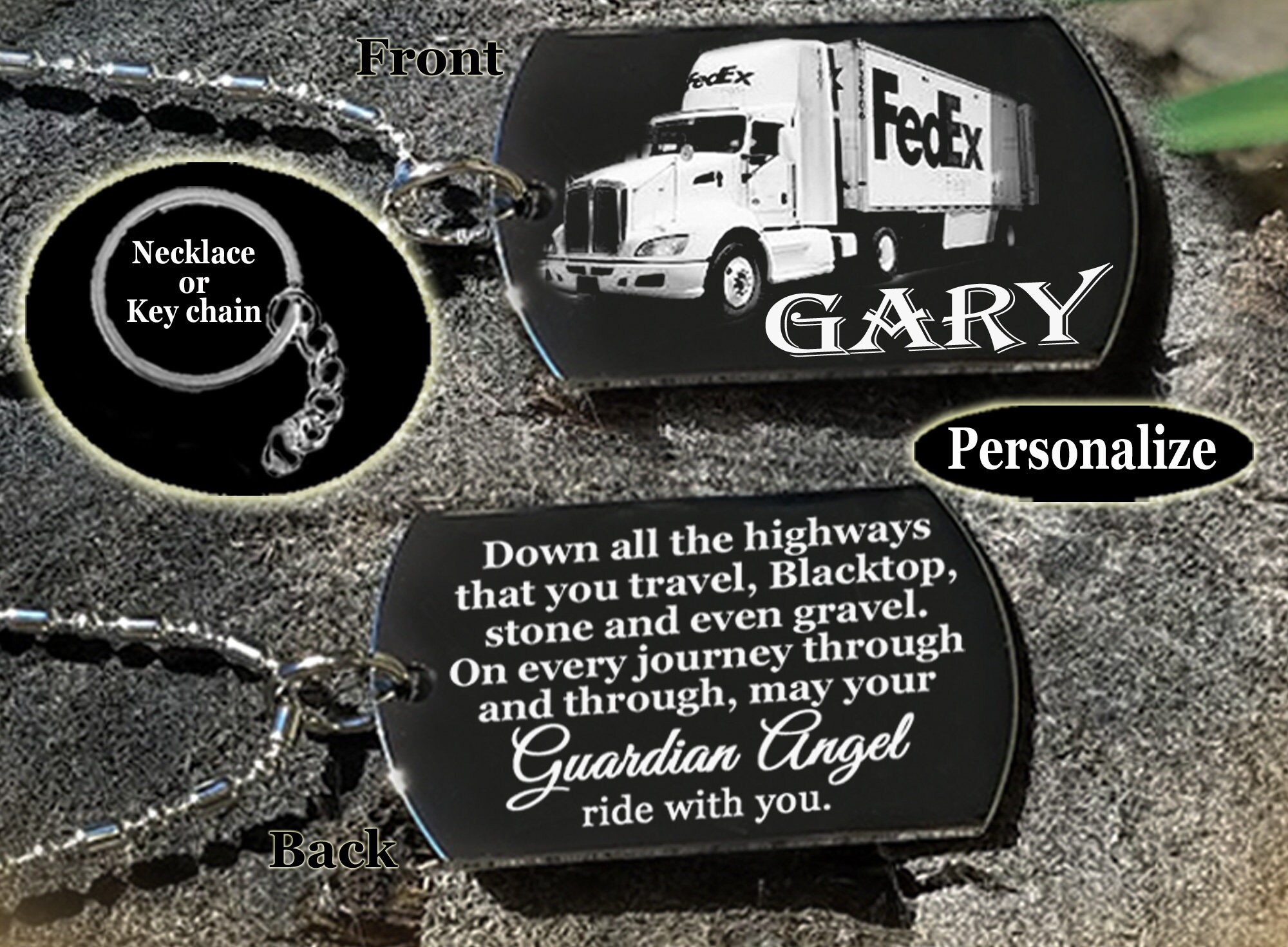 Trucker Prayer Key Chain