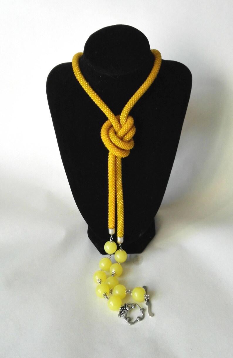 Lariat sand in the desert shiny Beaded necklace crochet jewelry gift women rope elegant jewelry long bead lariat bracelet doubles yellow