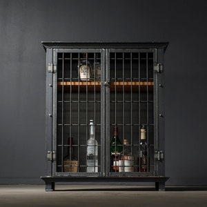 Bar Cart, Rustic Industrial Liquor Cabinet
