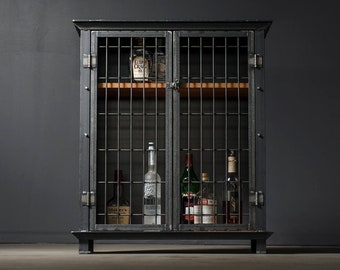 Bar Cart, Rustic Industrial Liquor Cabinet