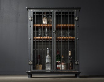 Bar Cart, Liquor Cabinet, Industrial