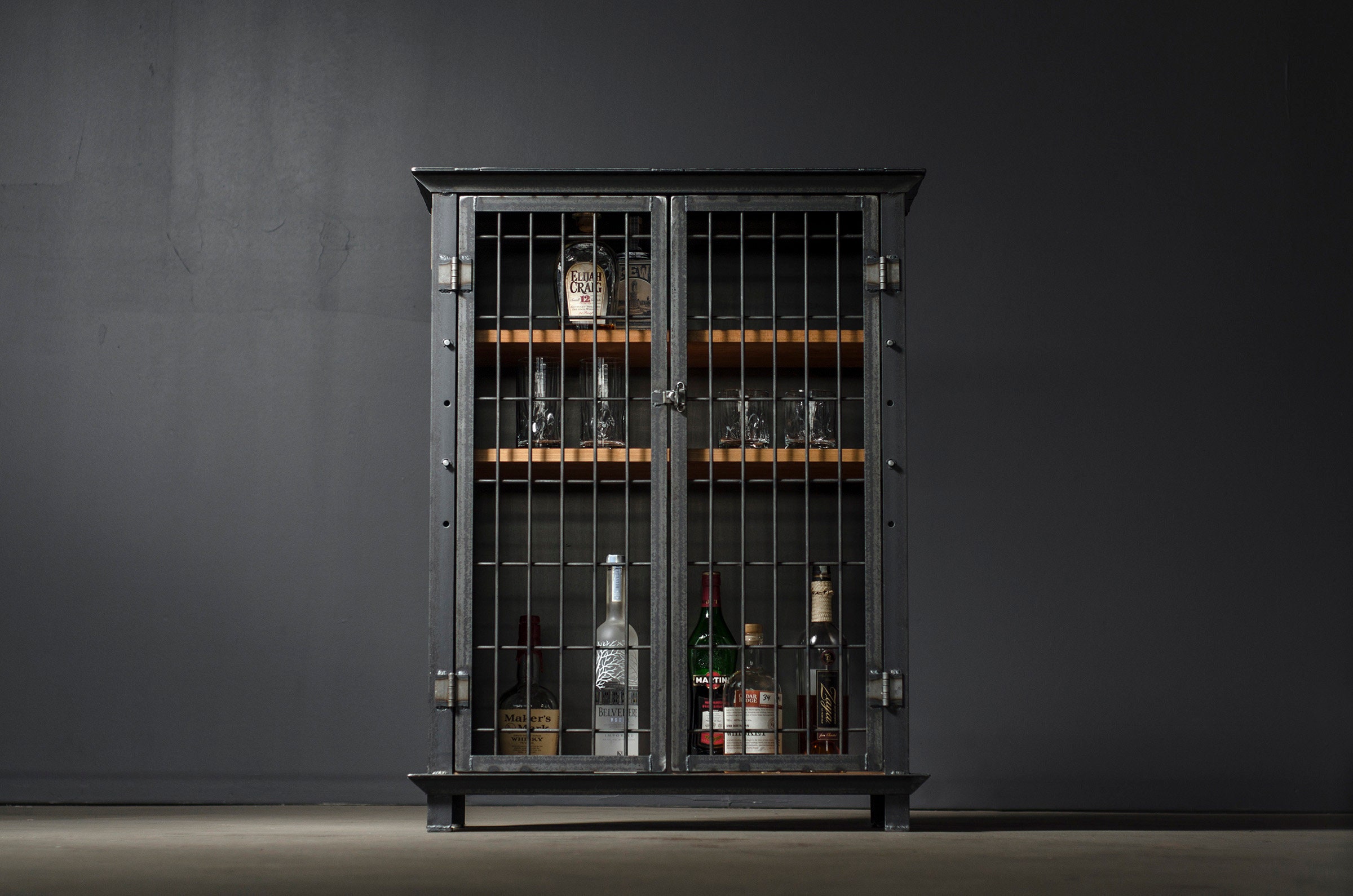 Stunning Vintage Liquor Bar Cabinet With Lock And Skeleton Key