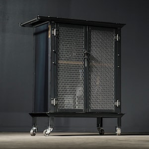 Bar Cart, Liquor Cabinet, Industrial