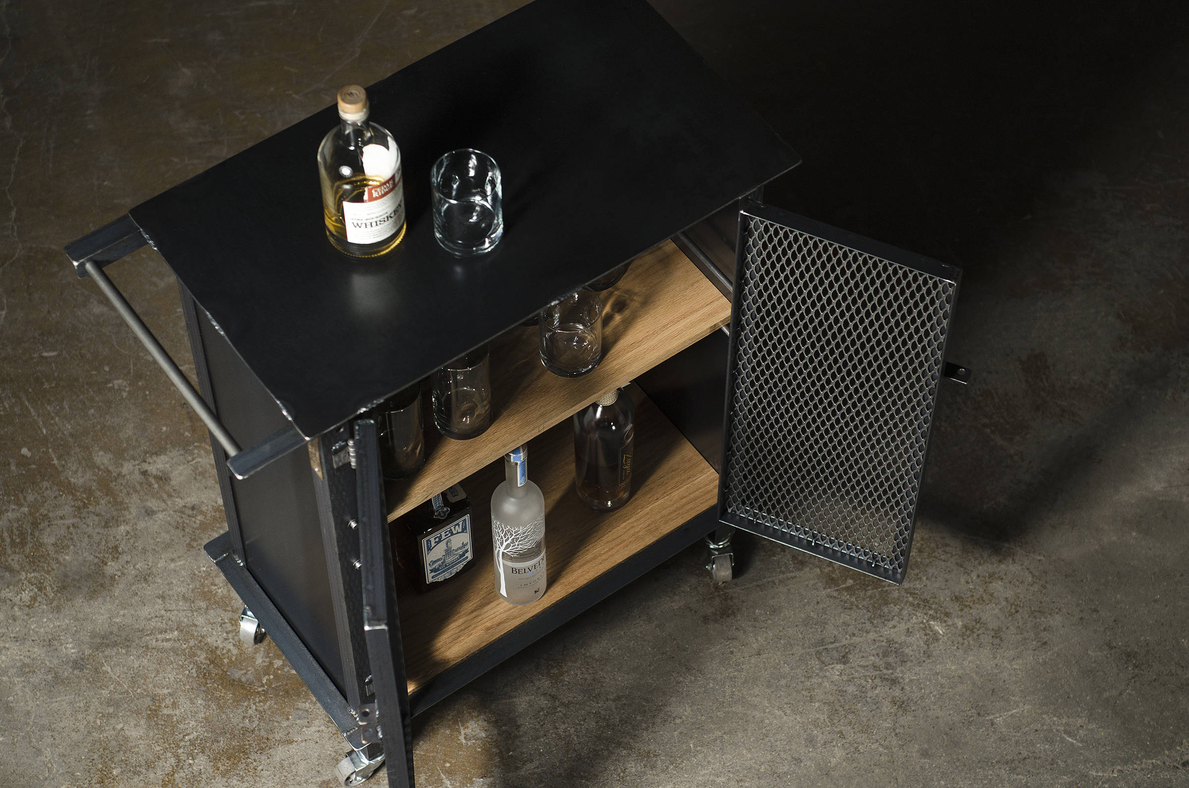 Bar Cart Liquor Industrial Etsy