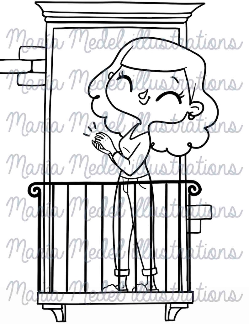 Desde mi ventana digi stamp set for quarantine diary, scrapbooking crafts, image 2