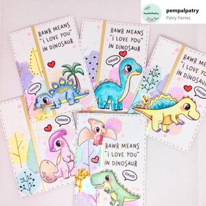 Pteranodon and Plesiosaurus DIGITAL STAMP set for scrapbook, cardmaking, adult and kids colouring,Dino Cards and projects, new baby cards image 2