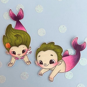 Kai merman. Digi stamp set for Card making, Scrap booking, coloring page.Perfect for Spring crafts, Mermay crafts image 2