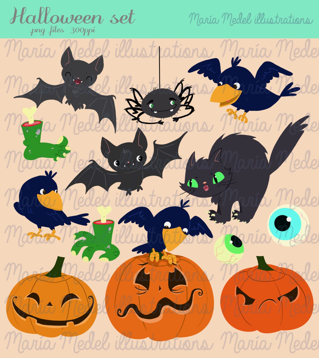 INSTANT DOWNLOAD Halloween Clip Art pic photo