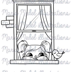 Desde mi ventana digi stamp set for quarantine diary, scrapbooking crafts, image 7