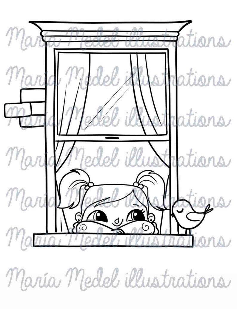 Desde mi ventana digi stamp set for quarantine diary, scrapbooking crafts, image 7