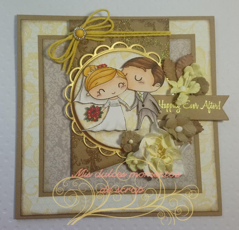 scrapbooking BRIDE AND GROOM cardmaking digital stamp set-cute wedding digital line art for coloring