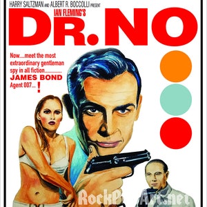 James Bond Dr No Movie Poster Re Imagines The Original Poster Retro