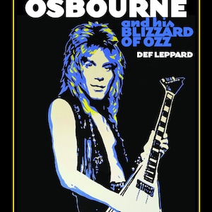 RANDY RHOADS Guitar God del póster del concierto Blizzard Of Ozz 1981 de Ozzy Osbourne reimagina el póster original retro-vintage Pop Art Rock!
