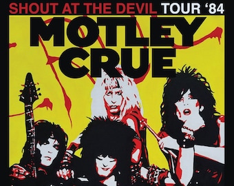Motley Crue 1984 Tour Poster, Retro Concert Art - Etsy