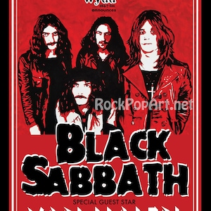 BLACK SABBATH 1978 Tour concert posters re-imagines the original retro-vintage style piece authentic look! Pop Art Metal OZZY Van Halen Hot!
