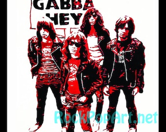RAMONES 1977 and 1978 Tour concert posters re-imagines the original poster retro-vintage style authentic look! Pop Art CBGB Punk Rock Gods!