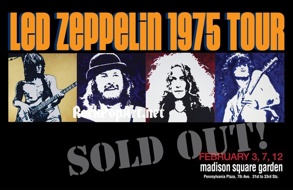 LED ZEPPELIN 1975 Tour NYC Subway Concert poster re-imagines the