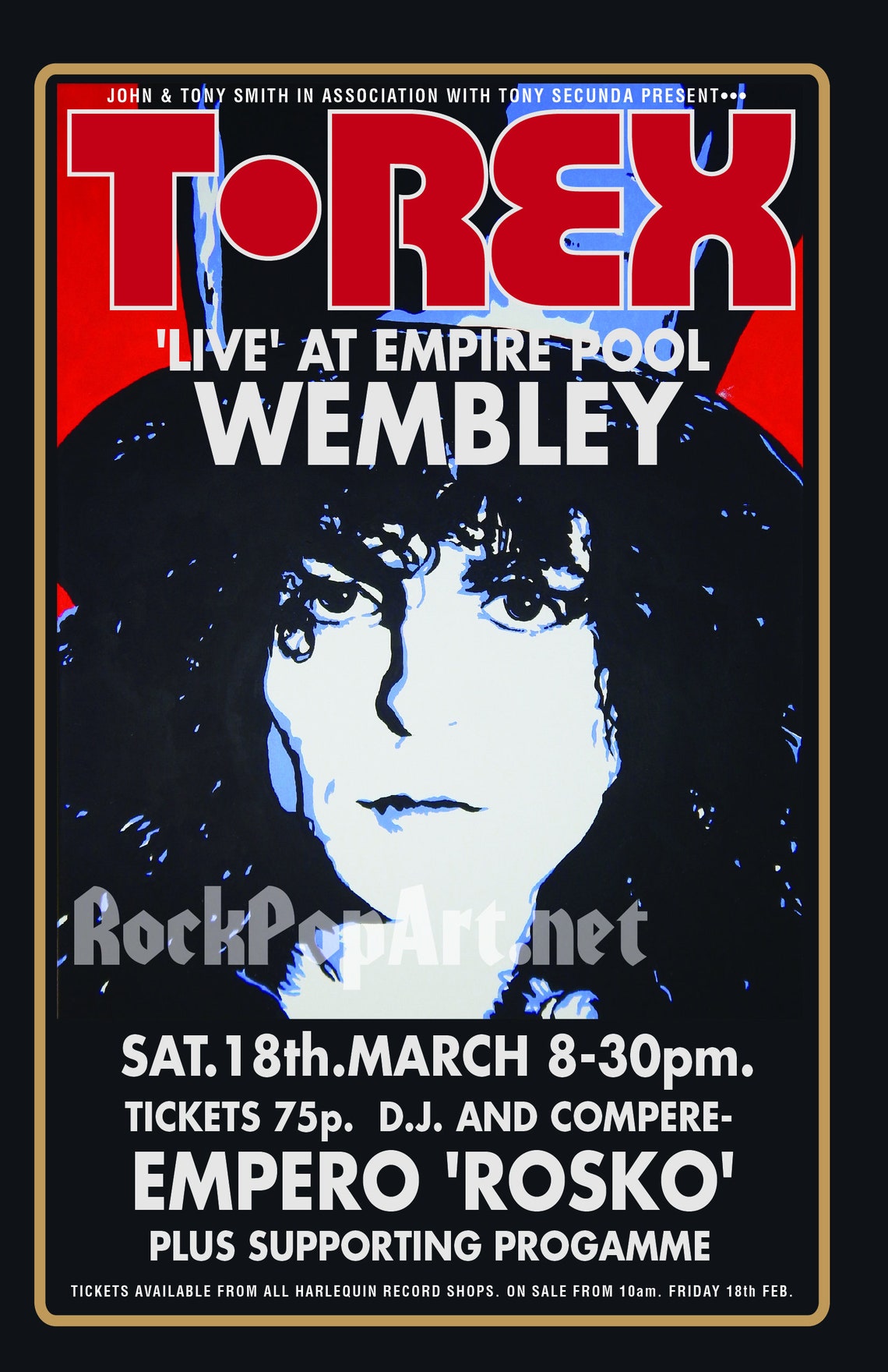 T.REX the Slider Tour Poster MARC BOLAN Concert Poster Re-imagines the ...