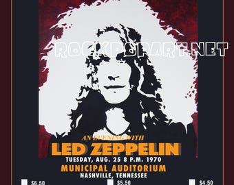 Led Zeppelin 1969 Fillmore West Concert Poster, Randy Tuten 2006