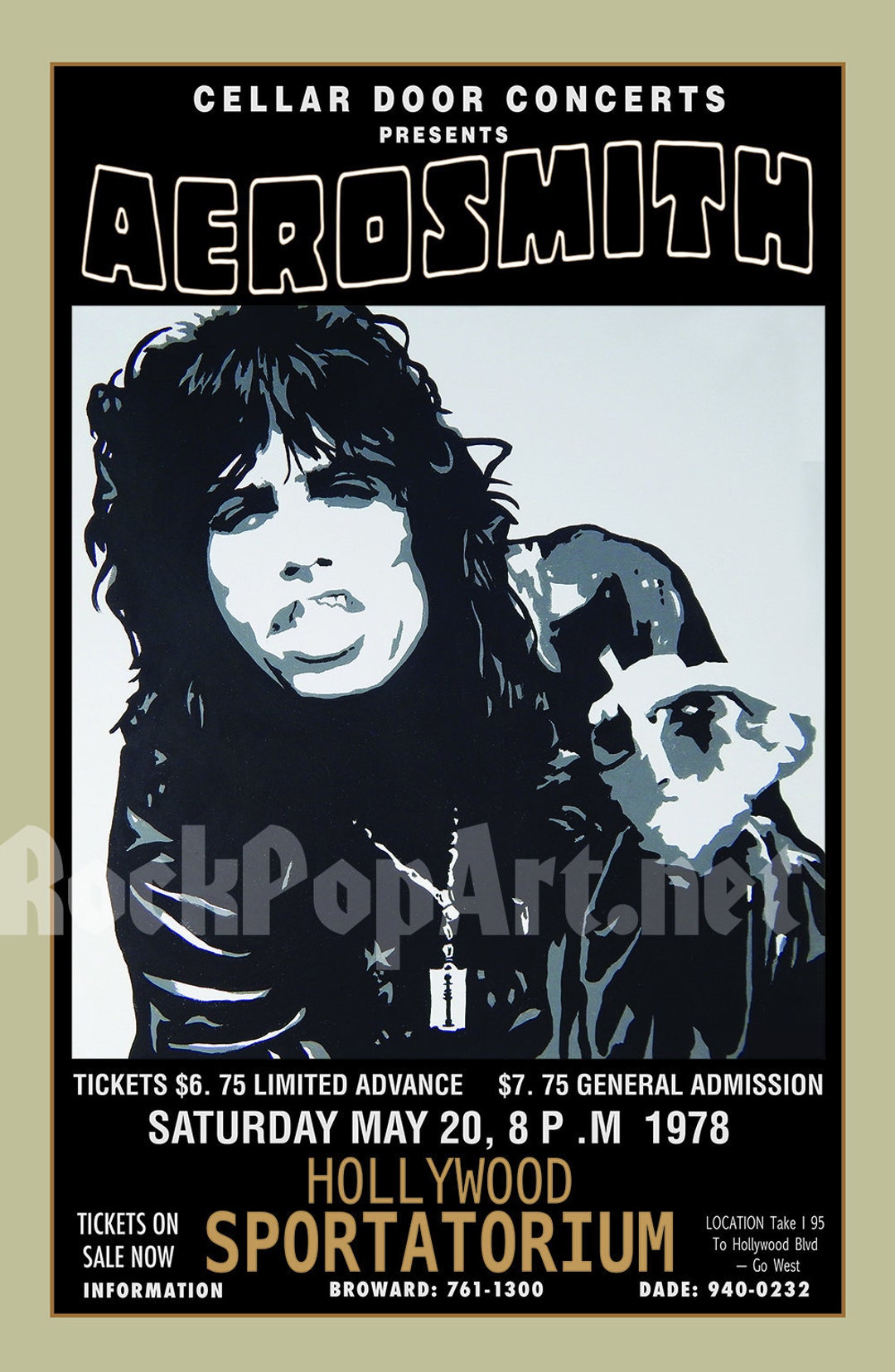 AEROSMITH 1978 Hollywood & MSG '76 Concert Posters Re