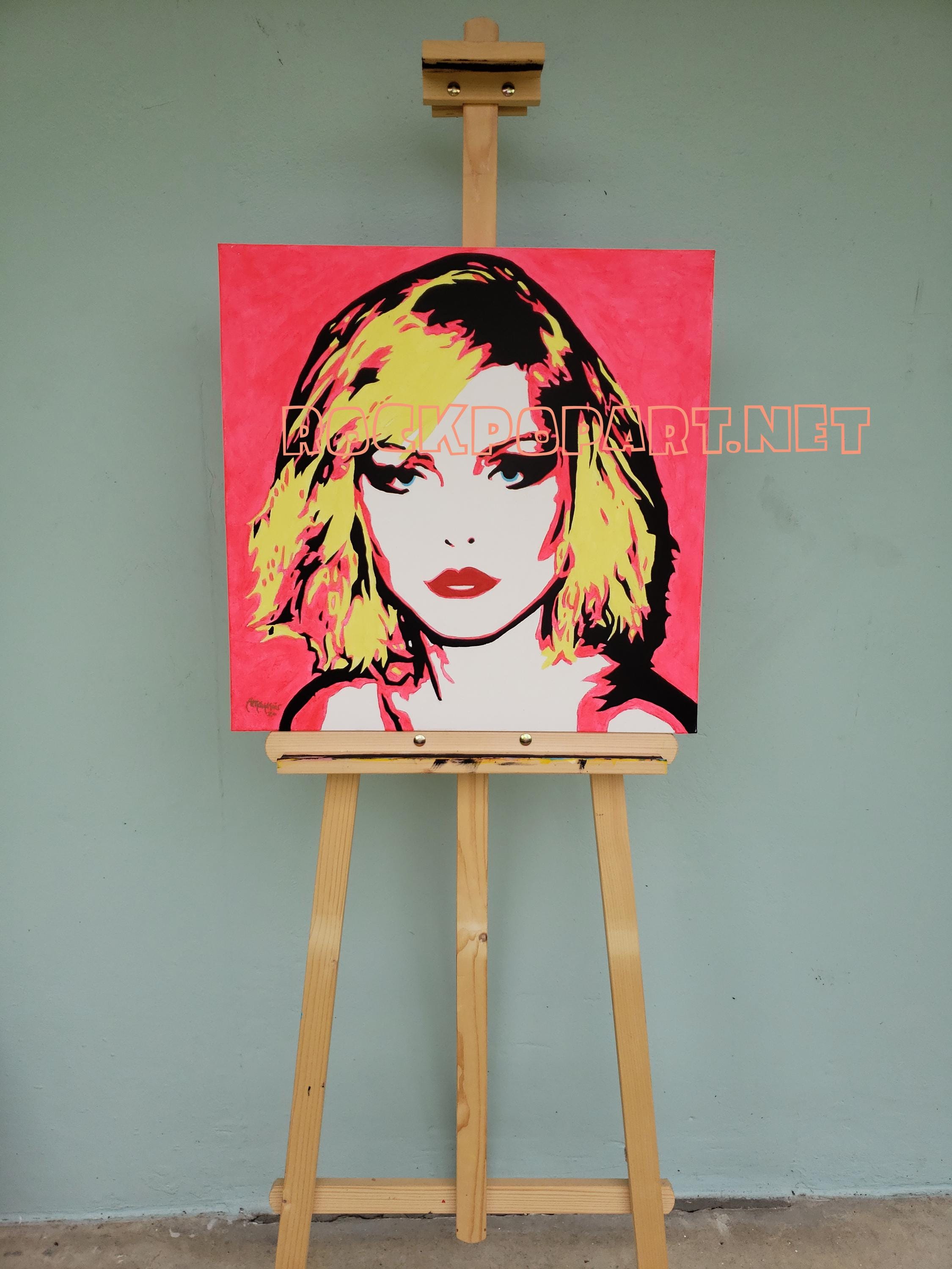Original Debbie Harry BLONDIE Pop Art Painting: 70s Retro Acrylic