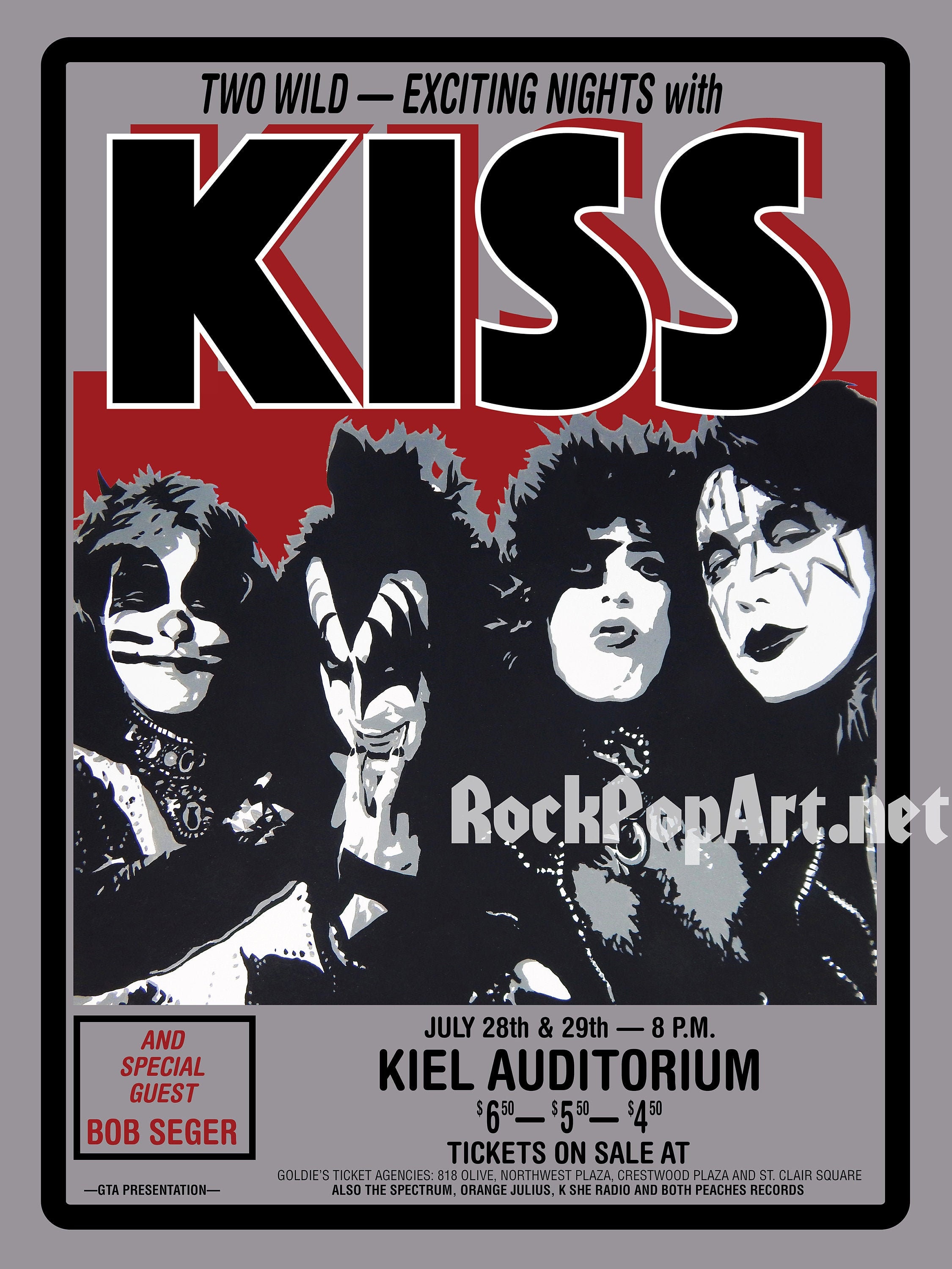 KISS 1975, 76, 78 Framed Canvas Posters, Vintage Style - Etsy