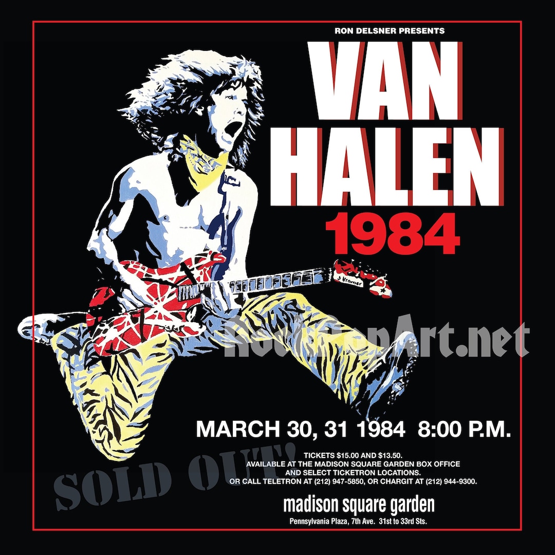 本日限定値下げ！Van Halen 1984ツアー タンクトップ ヴィンテージ VAN HALEN 1984 Madison Square Garden NYC Concert Poster Retro
