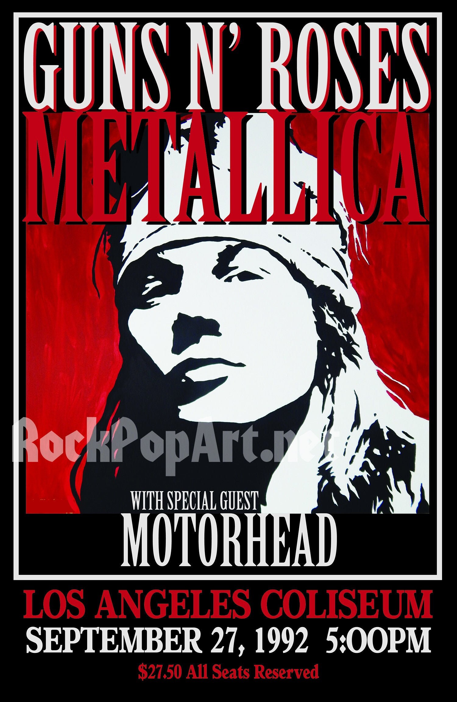 GUNS 'N' ROSES / METALLICA 1992 Los Angeles concert Etsy