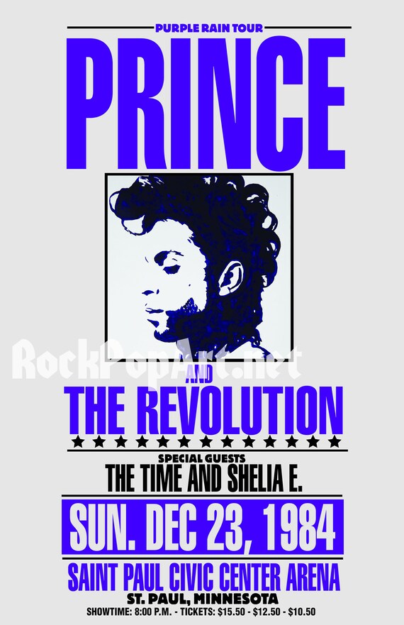 PRINCE 1984 Purple Rain Tour Concert Poster Re-imagines the