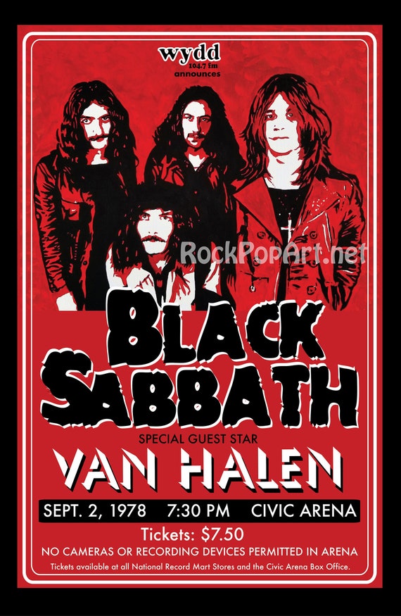 BLACK SABBATH 1978 Tour concert posters re-imagines the original