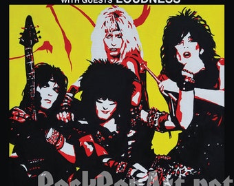 Motley Crue 1984 Tour Poster, Retro Concert Art - Etsy