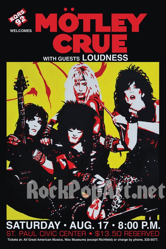 MOTLEY CRUE 1984 Retro Concert Posters re-imagines the original