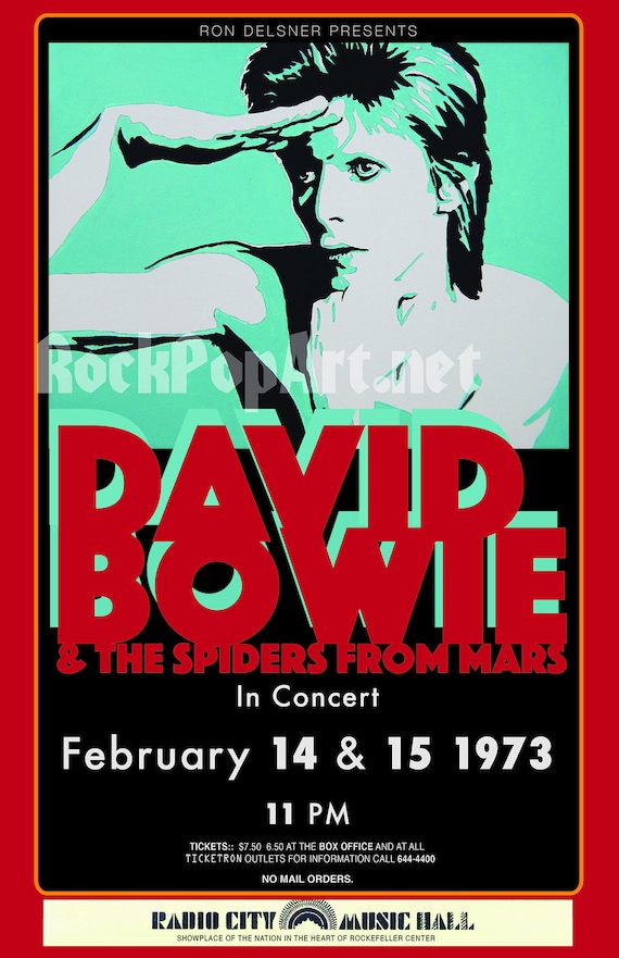 DAVID BOWIE 1973 Radio City NYC Concert Poster Re-imagines the