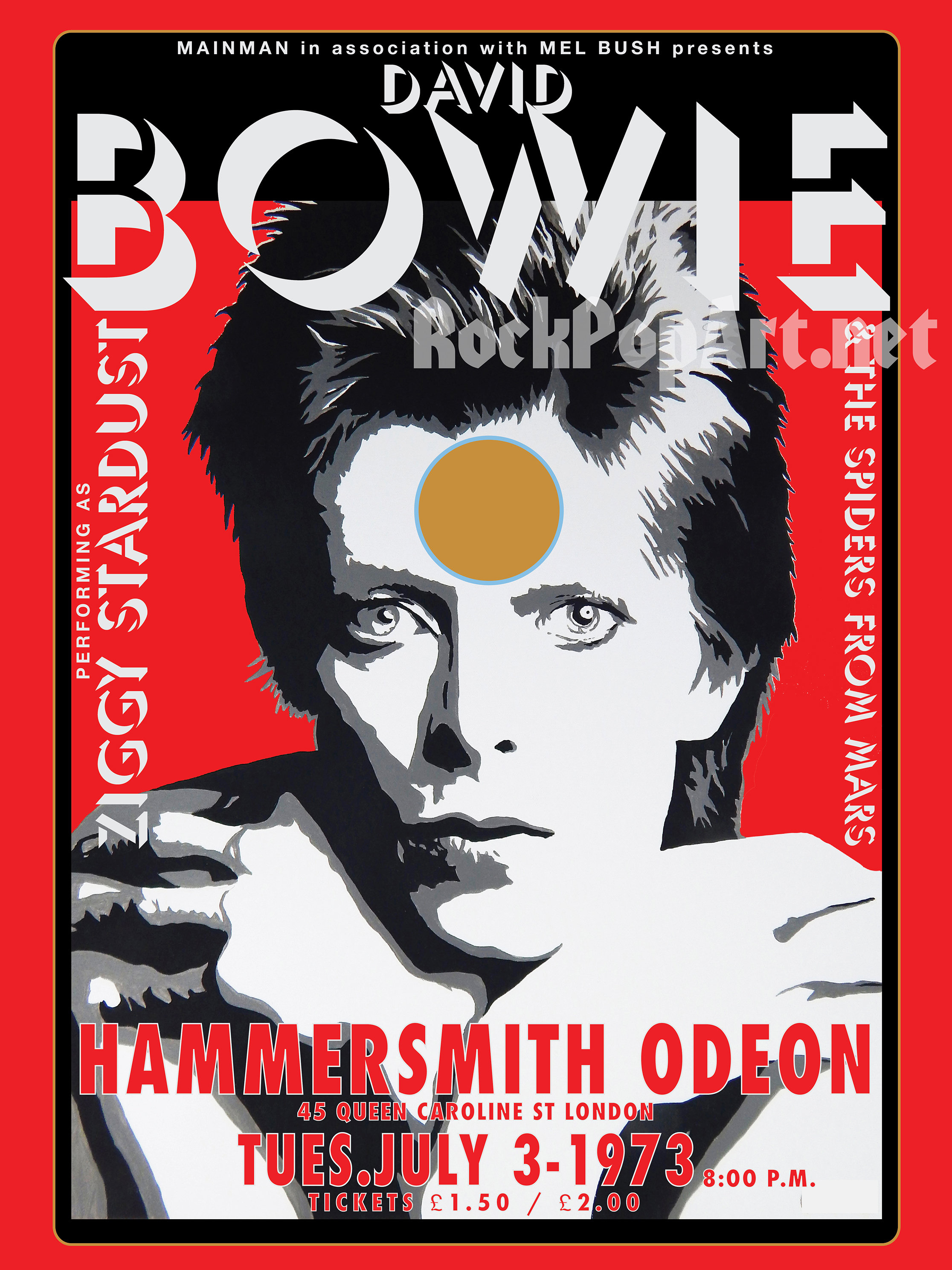 DAVID BOWIE July 3 1973 London Concert Posters Re-imagines the