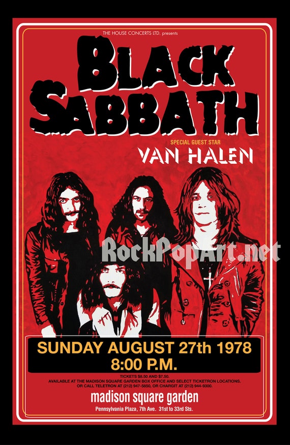 BLACK SABBATH 1978 Tour Concert Posters Re-imagines the Original  Retro-vintage Style Piece Authentic Look Pop Art Metal OZZY Van Halen Hot -  Etsy Hong Kong